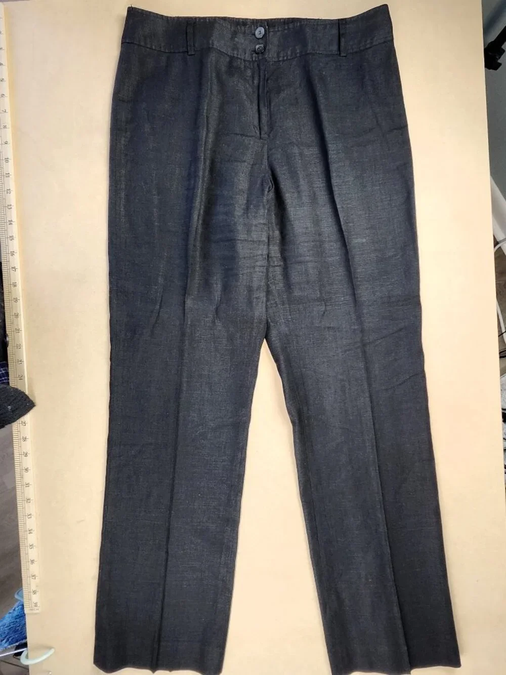 Anne Klein Black Linen Pants Wide Leg size 10